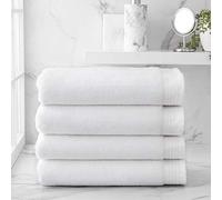 Welhome Madison White Bath Towels | 4 Piece Set | Softer & Lofter Wash After Wash | Hygro-Cotton | Luxury Bathroom Towels | Lightweight Highly Absorbent | Sustainable | Quick Dry Shower Towels