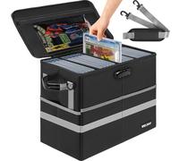 WELIDAY Graded Comic Storage Case Fits 30 CGC Comics, Fireproof & Moistureproof Comic Book Box, Stackable Comic Organizer Bin with Lock and 3 Internal Dividers