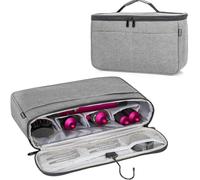 WELIDAY Hair Tools Travel Bag Compatible with Dyson Airwrap Styler and Shark FlexStyle Air Styling Portable Travel Storage Bag with Hanging Hook or Hair Curler and Attachment with Multi-pockets (Gray)