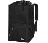 WELIDAY Laundry Backpack Bag, Extra Large 2 in 1 Laundry Hamper Basket with Shoulder Straps, Freestanding Laundry Bag for College Dorm, Laundromat, Apartment (Black)