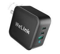 WeLink 100W USB C Charger, GaN PPS 3-Port Fast Compact Foldable USB C Charger Block for MacBook, iPad Pro, Galaxy S24, iPhone 16/15 and More