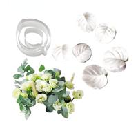 Welink 9pcs/Set Eucalyptus Leaves Veiner Silicone Mold Petal Leaf Mold Stainless Steel Cutter Mold Sugarcraft Gumpaste Molds Handmade Fondant Flower Mould Cake Decorating Tool