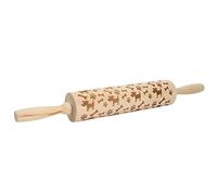 WElinks Dog/Paw/Bone Pattern Rolling Pin, Wooden Laser Engraved Rolling Pin, Embossed Hardwood Dog/Paw/Bone Design Rolling Pin, Perfect for Baking, Cooking and Playing with Kids
