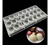 WElinks Transparent Polycarbonate Golf Shaped Chocolate Mold, 14.5 x 28 x 2.5cm, BPA Free, 24 Holes, 10.16 ml Capacity