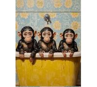 WELIWE 5D Diamond Painting Kits DIYDiamondRhinestone Crystal Painting Painting by Numbers for Children Adults Home Wall Decoration Animal Monkey 40x50 cm