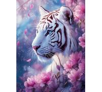 WELIWE 5D Diamond Painting Kits DIYDiamondRhinestone Crystal Painting Painting by Numbers for Children Adults Home Wall Decoration Animal Tiger 40x50 cm