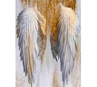 WELIWE Cross-Stitch Kits for Adults Beginners 11CT Stamped Embroidery Kits DIY Pre-Printed Canvas Art Home Decoration Angel Wings 40x50 cm