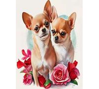 WELIWE Stamped Cross Stitch Kits for Adults 11CT Cross-Stitch Kit for Home Wall Decor DIY Embroidery Kit Needlework Crafts Chihuahua 40x50 cm