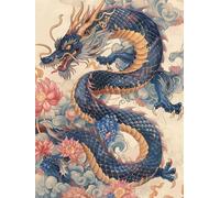 WELIWE Stamped Cross Stitch Kits for Adults Dragon Animals 11CT Cross-Stitch Kit for Home Wall Decor DIY Embroidery Kit Needlework Crafts 40x50 cm