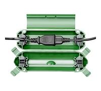WELKIN 1-Pack Outdoor Extension Cord Cover, Water-Resistant Electrical Connection Box, Fits AWG12-18 Cords, Protects Outdoor Outlets, Plugs, Sockets, Holiday String Lights, Power Tools (Green)