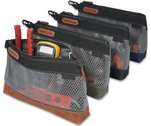 WELKINLAND 12-Inch Waxed Canvas Tool Pouches, 4PCS-Set Clear Tool Pouch | Heavy-Duty Canvas Tool Pouch Zipper, See-Thru Tool Bag Pouch, Quick-Access Tool Pouch Zipper, Easy-Carry Tool Zipper Pouch