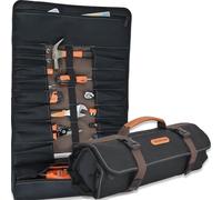 WELKINLAND 18-Pocket Waxed Canvas Tool Roll, Heavy-Duty & Waterproof, 17" Canvas Tool Roll Organizer