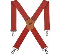 WELKINLAND 2-Inch Red Suspenders, Heavy-Duty Adjustable, X Shape, Men's Work Suspenders with Hooks