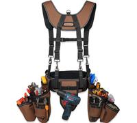 WELKINLAND 39-Pocket Tool Belt With Suspenders, Heavy-Duty Roof Tool Belt | Large Carpenter Bags With Suspenders For Man, Adjustable Carpenter Tool Pouch With Suspenders, Well-Padded Framer Tool Belt