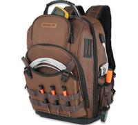 WELKINLAND-70Pockets HVAC Backpack, Heavy-Duty Electrician Tool Backpack, Hard Bottom Tool Bag Backpacks For Men, Waterproof Tool Backpacks Man Construction