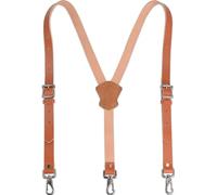 WELKINLAND Buffalo Leather Suspenders, Heavy Duty, Brown, Men's Work Suspenders with Clips
