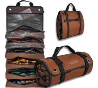 WELKINLAND Heavy-Duty Waxed Canvas Tool Roll, 7-Pocket 15L Tool Bag Roll