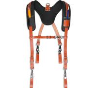 WELKINLAND Top-G Leather tool belt suspender for carpenters | Heavy-Duty Tool Belt Suspenders Leather, Comfy Padded Tool Pouch Suspenders, Easily-Fitting Leather Suspenders For Tool Belt