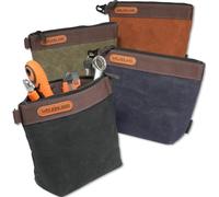 WELKINLAND Waxed Canvas Tool Pouch, 4PCS-Set Tool Pouches, 10Inch Tool Pouches with Zipper, Heavy-Duty Electrician Bags, Canvas Tool Bags, Canvas Zipper Tool Pouch,Electricians Tool Bags and Pouches