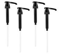 WELKOR Coffee Syrup Pump Dispenser,Compatible with 1000ml Torani,Davinci,Monin Skinny Syrup Bottles,No Drip Dispenser for Precise Portion Control,Lockable Design for Kitchen, Cafe, Bar (4 Pack, Black)
