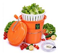 WELKOR Large Salad Spinner, Heavy Duty Vegetable Dryer and Fruit Washer, Manual Spin Dryer for Lettuce, Perfect for Camping & Commercial Kitchen, Clothes Dryer for Farm & Boat (Orange, 5Gallon)
