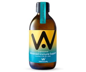 WELL ACTUALLY Advanced Immune Support - Liquid Liposomal Vitamin C 1000 mg, Vitamin D3 2000 IU, Vitamin K2 MK-7 & Zinc - High Strength Immunity Complex - Vegan, Soy Free (25 Servings)