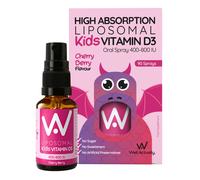 Well. Actually. Kids Liposomal Vitamin D3 Spray 400-800IU, Cherry Berry Flavour, 15ml