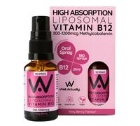 Well. Actually. Liposomal Vitamin B12 Spray 300-1200mcg, Very Berry Flavour, 25ml 25 ml