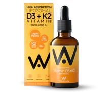 WELL ACTUALLY Liposomal Vitamin D3 4000 IU + K2 MK-7 160mcg Liquid Drops