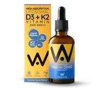WELL ACTUALLY Liposomal Vitamin D3 4000 IU + K2 MK-7 160mcg Liquid Drops