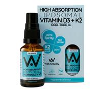 Well. Actually. Liposomal Vitamin D3+K2 Spray 1000-3000IU, Peppermint Flavour, 25ml 25 ml