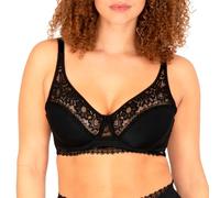 Well - Allure 3D Lace Underwired Bra - Perfect Support, Wide Straps - Second Skin Feel - Interlocking Shape - Modernity and Femininity, Black, 38D
