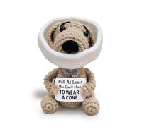 Well at Least You Don’t Have to Wear a Cone - Funny and Thoughtful Crochet Dog Gift - 4.5" Handmade Plush for Surgery Recovery, Vasectomy Humor, or Quirky Retirement Gift