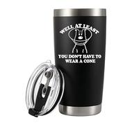 Well At Least You Don’t Have To Wear A Cone Get Well Soon Gifts For Women After Surgery Men Recovery Gifts Get Well Vacuum Insulated Tumbler With Stainless Steel Straw And Removable Lid Black 20 oz