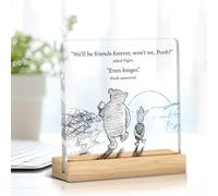 We'll Be Friends Forever Cute Bear Clear Desk Decorative Sign, Cute Bear Acrylic for Desk Table Shelf Office Living Room Bedroom Sign Decor