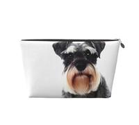 Well-Behaved Schnauzer Leather Travel Wash Bag, Stylish and Durable, Easy to Carry