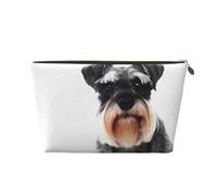 Well-Behaved Schnauzer Leather Travel Wash Bag, Stylish and Durable, Easy to Carry