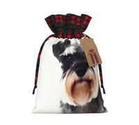 Well-behaved schnauzer Print Drawstring Bags, Candy Snack Bag, Reusable Holiday Pouches for Wrapping & Storage M