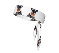 Well-behaved schnauzer Print Sports Head Tie Bandanas – Comfortable Athletic Sweatbands for Running, Yoga, Cycling, and More