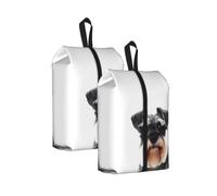 Well-Behaved Schnauzer Print Waterproof Shoe Bag Travel Bag with Carry Strap Storage Bag Versatile Cosmetic Bag-2pcs