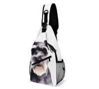 Well-behaved Schnauzer Sling Bag with Rfid Blocking Causal Mens Crossbody Bag Lightweight Chest Pack Large Man Purse Travel Crossbody Backpack Shoulder Sling Backpack for Hiking Running Cycling