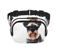 Well-behaved schnauzer Square Double Layer Waist Bag Belt - Unisex Everywhere Fanny Pack Purse with Adjustable Strap, Running, Travel, Black, One Size