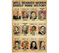 Well-Behaved Women Rarely Make History Feminist Aluminum For Kitchen Home Cafe Wall Art Wall Decor Poster Metal Sign 8X12 Inches