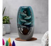 Well Being Cascading Ceramic Backflow Incense Burner & 120 Various Incense Cones