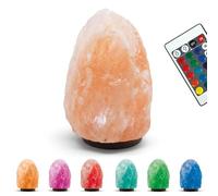 WELL BEING Himalayan Pink Salt Lamp | Colour Changing LED RGB Desk Light with Remote Control