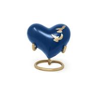 Well Blessed Flying Bird Design Small Heart Keepsake Urn For Ashes.