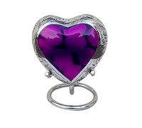 Well Blessed Mystical Presence Heart Keepsake Memorail Urn For Ashes (Purple)