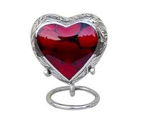 Well Blessed Mystical Presence Heart Keepsake Memorail Urn For Ashes (Red)