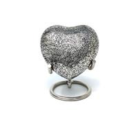 Well Blessed Small Dotted Heart Keepsake Urn For Ashes. (Black)