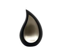 Well Blessed Small Polished Nickel Finish black Keepsake Teardrop Cremation Urn for Human Ashes.